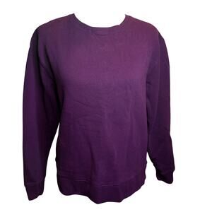 Quince Organic Midweight French Terry Crewneck, Purple, Men's Size Small